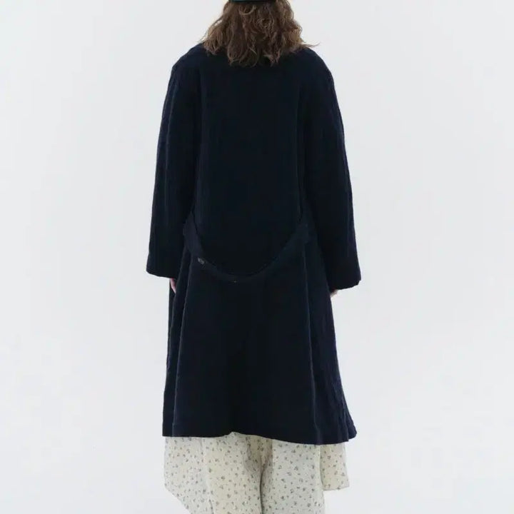 [BUNJANG] Via Plain Via Mas Wool Long Coat Navy / 비아플레인 Via Mas wool long coat 울 롱 코트 (새상품