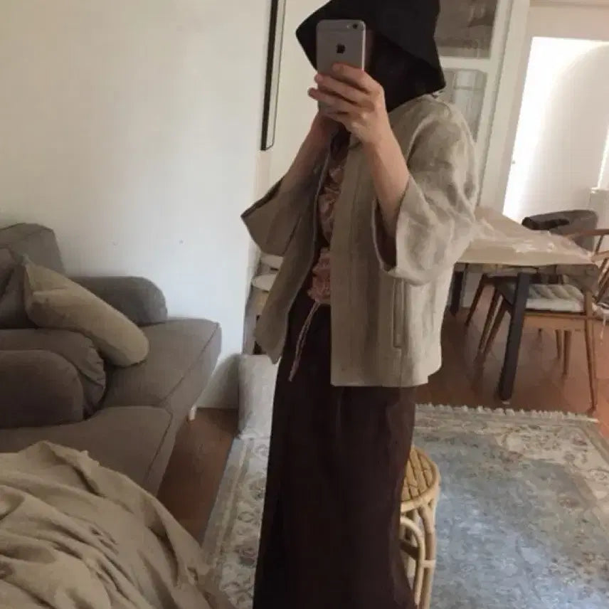 [BUNJANG] Linen Jacket Oatmeal Beige / 린넨 자켓 새상품