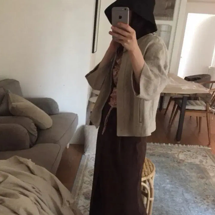 [BUNJANG] Linen Jacket Oatmeal Beige / 린넨 자켓 새상품