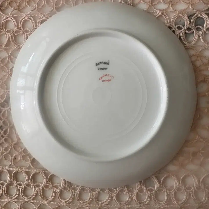 [BUNJANG] Haviland Limoges Pink Hollyhock Floral Coupe Plate / 프랑스 앤티크 하빌랜드 리모지 핑크 헐리훅 플로랄 쿠페 플레이트