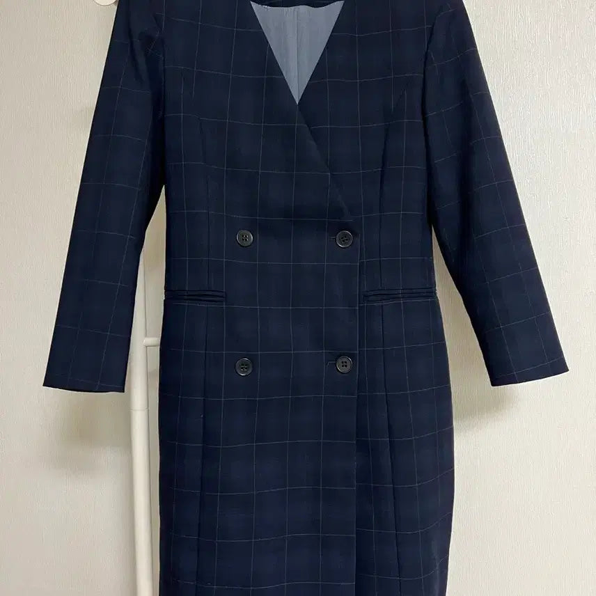 [BUNJANG] Maje Check Double Button Dress / [정품] 마쥬 maje 체크 더블 버튼 원피스 38