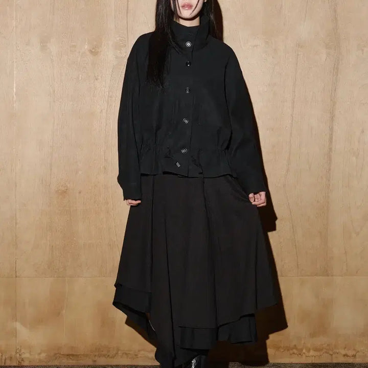 [BUNJANG] HeleneParis Suede String Button Jacket (Black) / (택O) 헬레네파리스 스웨이드 스트링 버튼 재킷 (블랙)