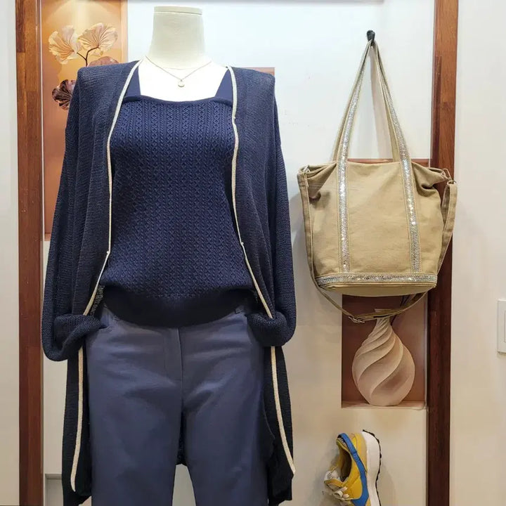 [BUNJANG] TIME Linen Blend Summer Long Cardigan / 타임 TIME 썸머 롱 가디건
