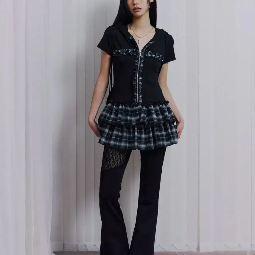 [BUNJANG] Ilio Black Ruffle Cross Dress / 일리오 Black ruffle cross dress
