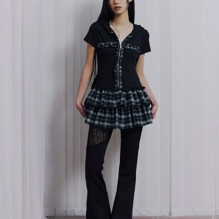 [BUNJANG] Ilio Black Ruffle Cross Dress / 일리오 Black ruffle cross dress