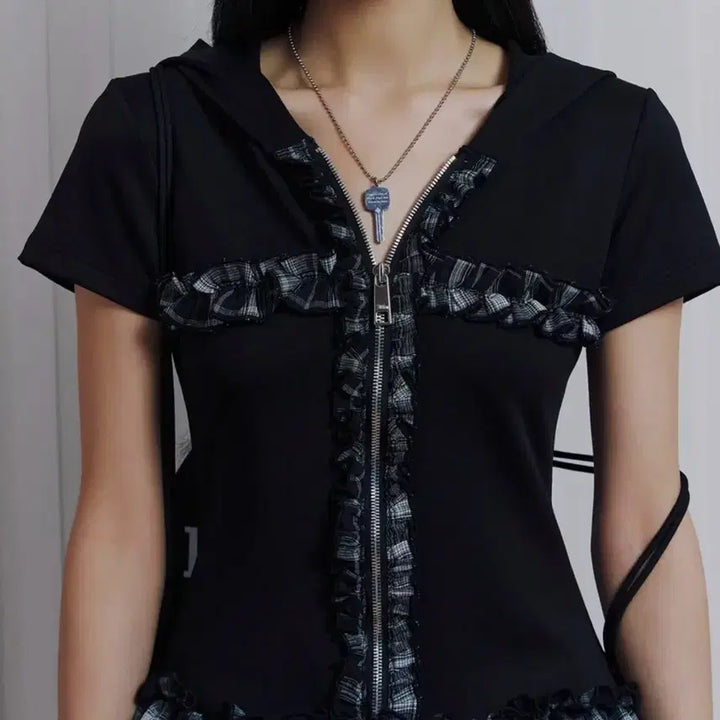 [BUNJANG] Ilio Black Ruffle Cross Dress / 일리오 Black ruffle cross dress