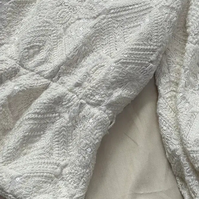 [BUNJANG] Maje Ecru Sequin Blouse / 마쥬 maje 에크루 스팽글 블라우스