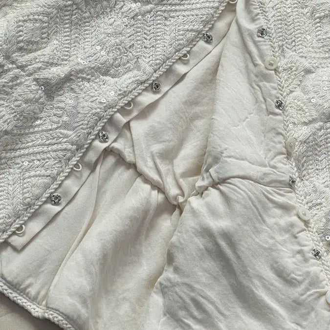 [BUNJANG] Maje Ecru Sequin Blouse / 마쥬 maje 에크루 스팽글 블라우스