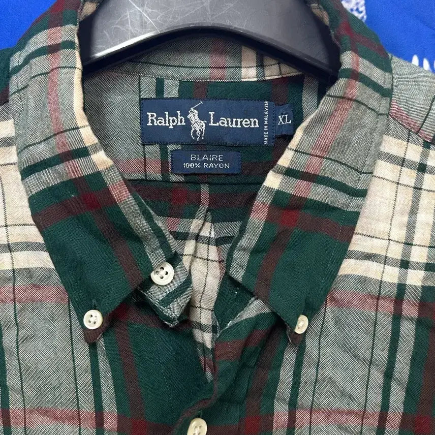 [BUNJANG] Polo Ralph Lauren Oversized Green Check Shirt 2XL (110) / 폴로 오버핏 그린 체크셔츠 2XL110