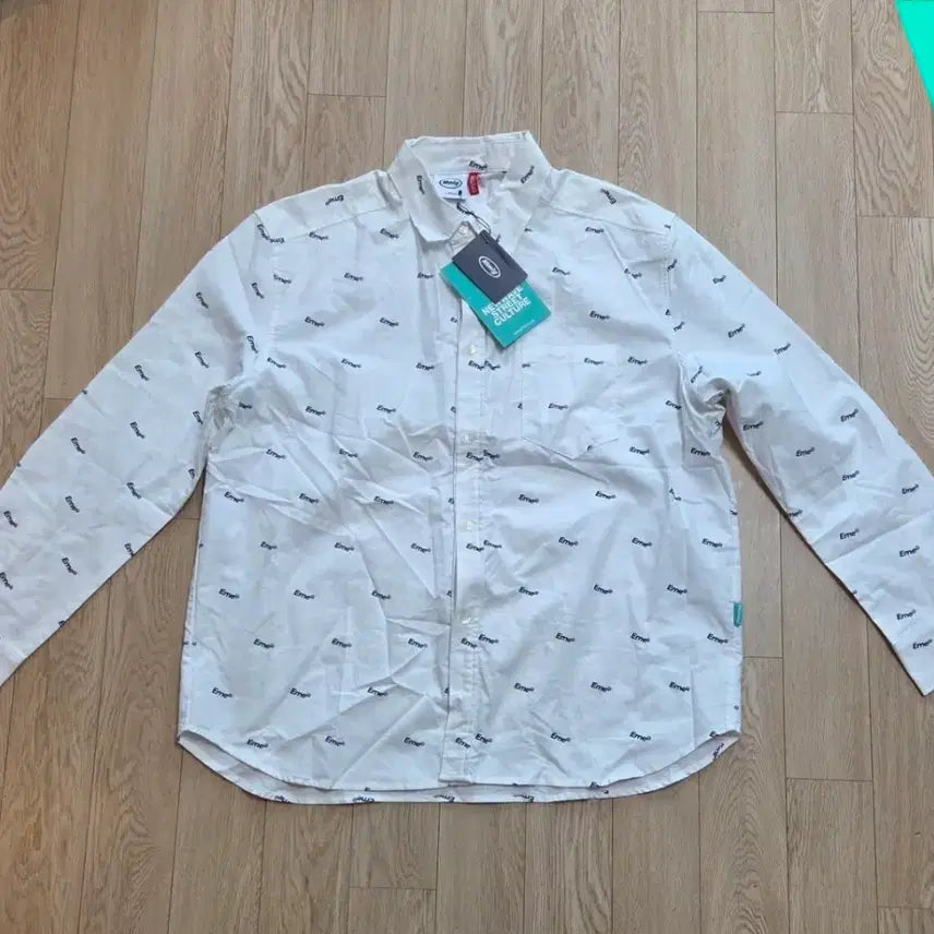 [BUNJANG] Mmlg Long-Sleeve Spring/Summer Shirt L (Approx. 105) / 미사용 Mmlg 긴팔 봄여름 와이셔츠 L사이즈 (105정도)(줄자사진