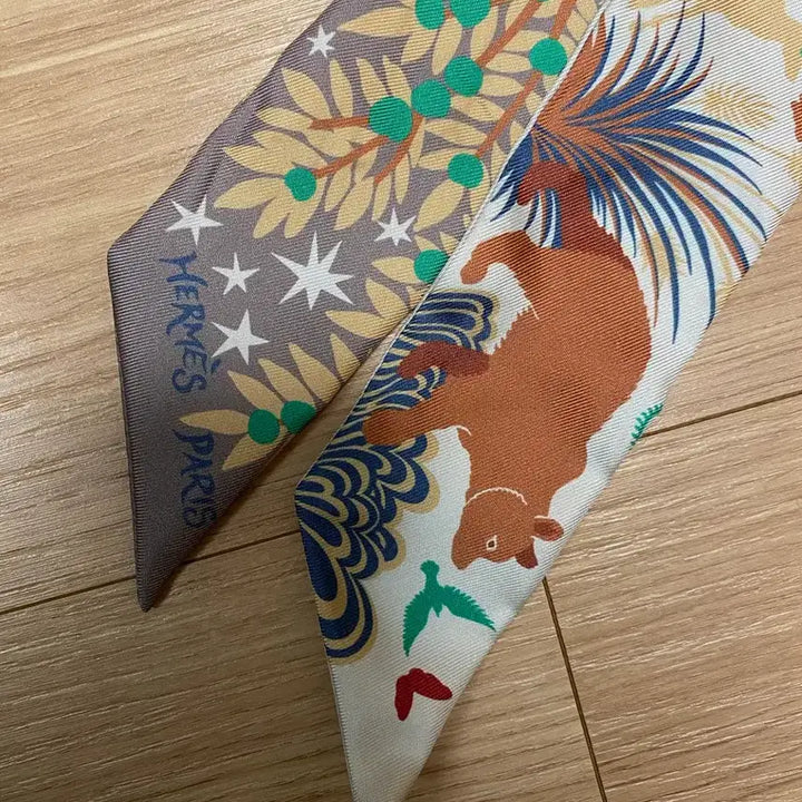 [BUNJANG] Hermès Orpheus Twilly Étoupe Silk Scarf / 에르메스 오르페우스 트윌리 에토프