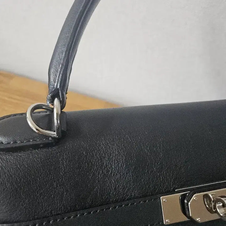 [BUNJANG] Leather Kelly Black Tote Bag / 소가죽 켈리 블랙 공황 토트백