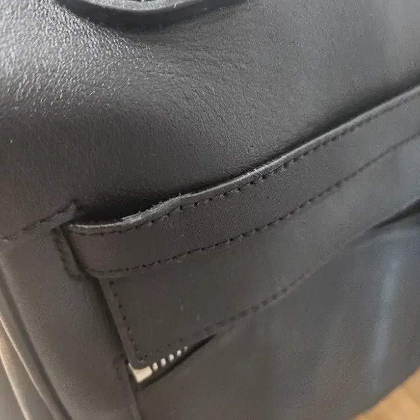 [BUNJANG] Leather Kelly Black Tote Bag / 소가죽 켈리 블랙 공황 토트백