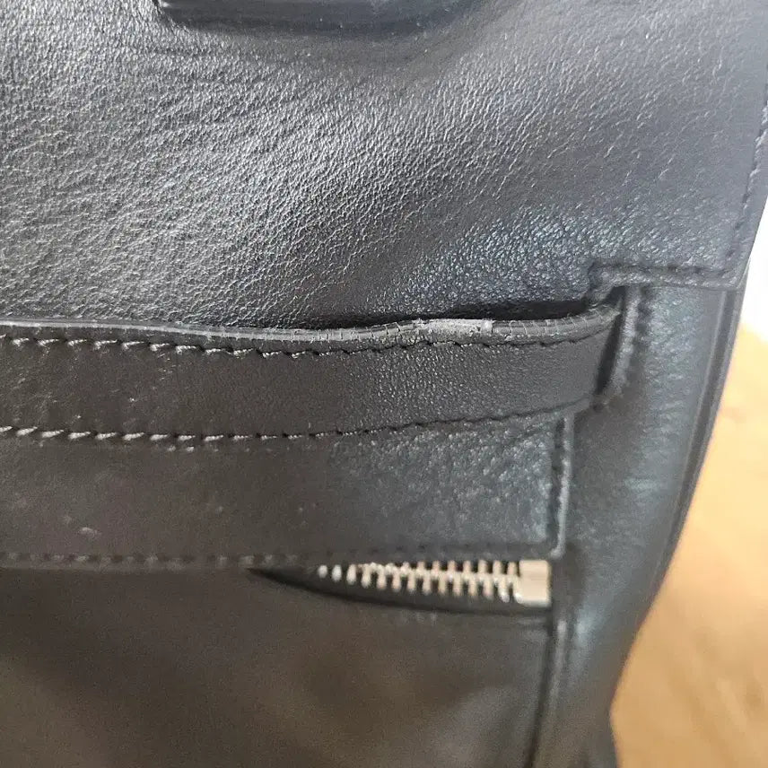 [BUNJANG] Leather Kelly Black Tote Bag / 소가죽 켈리 블랙 공황 토트백