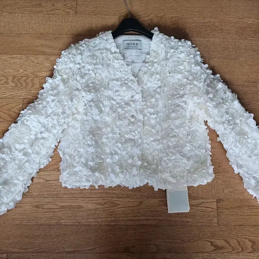 [BUNJANG] Mine Floral Textured Block Tulle Jacket / (새상품) 마인 드로우스트링 플로럴 텍스처 블록 튤 자켓