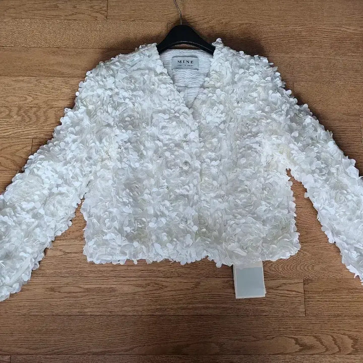 [BUNJANG] Mine Floral Textured Block Tulle Jacket / (새상품) 마인 드로우스트링 플로럴 텍스처 블록 튤 자켓