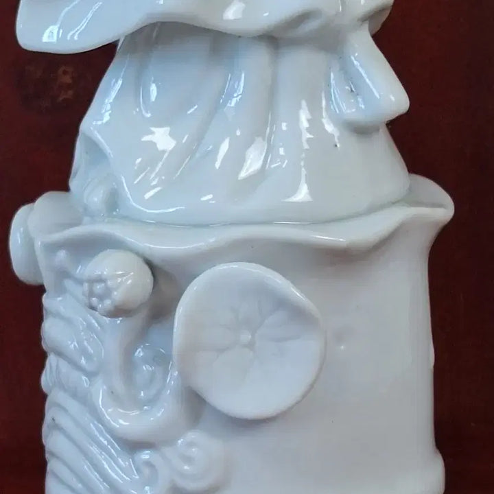 [BUNJANG] White Porcelain Avalokitesvara Bodhisattva Statue / 불교 백자 도자기 관음보살