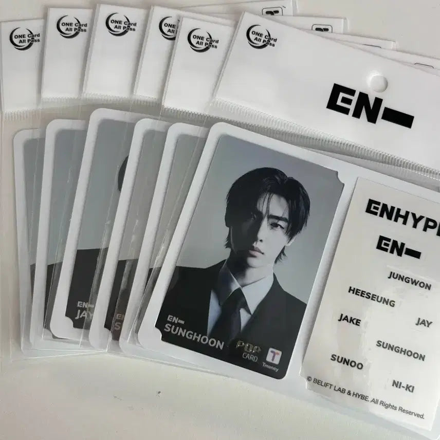 [BUNJANG] ENHYPEN T-money Transportation Card Bundle Set (Excluding Jungwon) / (일괄)엔하이픈 티머니교통카드 정원제외 6개 일괄 양도