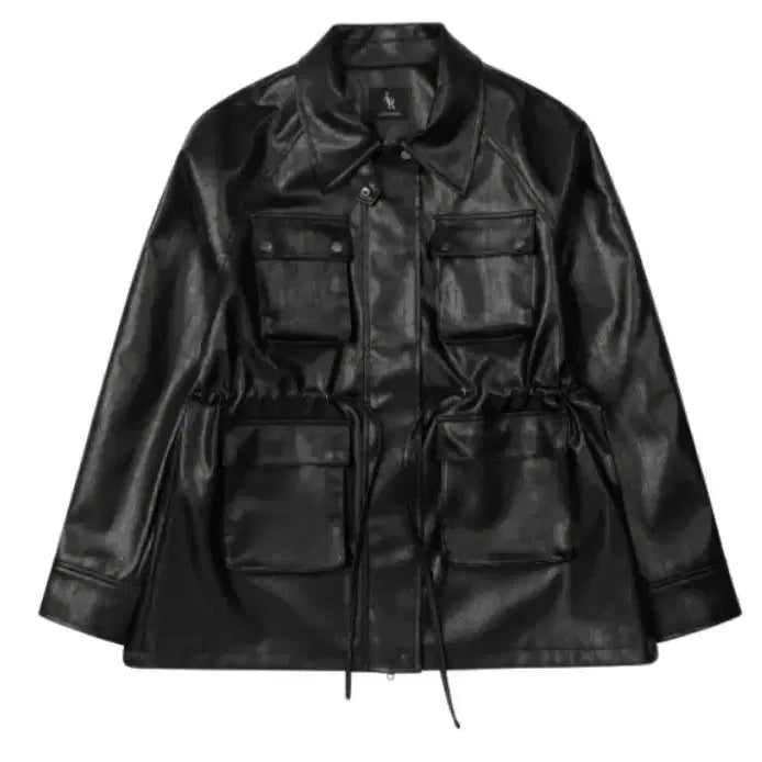 [BUNJANG] Leatherry Field Crack Leather Half Jacket Black / (새상품) 레더리 필드 크랙 레더 하프 자켓 블랙