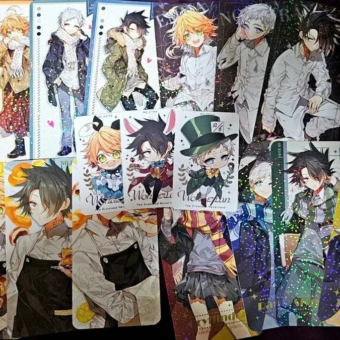[BUNJANG] The Promised Neverland Vertical Card Text Bundle Set / 약네랜 약속의 네버랜드 세로 카드텍 비공식 굿즈