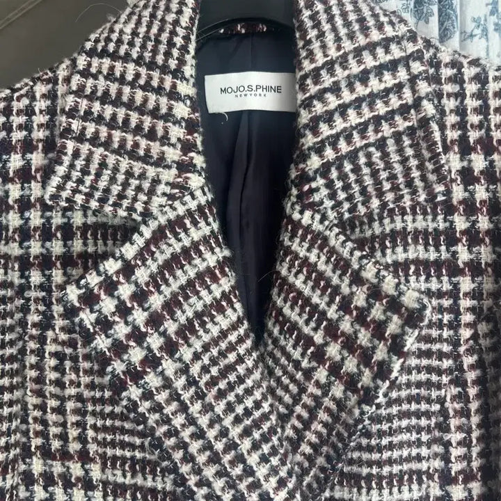 [BUNJANG] Moje Spie Wool Check Double-Breasted Coat / 모조에스핀 울 체크 코트