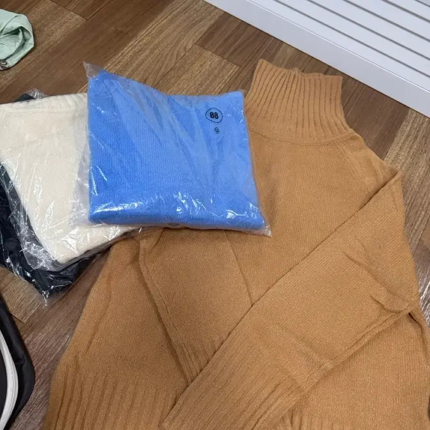 [BUNJANG] Basic Knit Turtleneck Set / 니트 목폴라