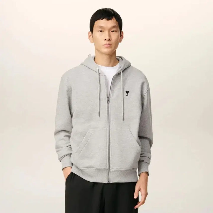 [BUNJANG] AMI de Coeur Small Logo Full Zip-up Hoodie / 아미 드 꾀흐 스몰로고 풀 집업[신상품/4가지색상]