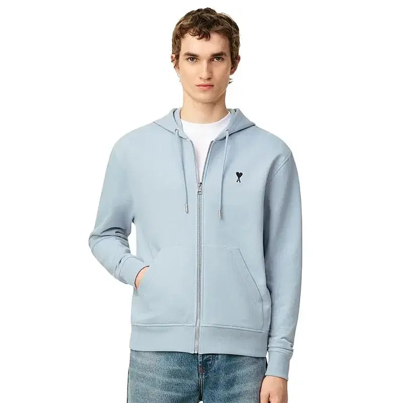 [BUNJANG] AMI de Coeur Small Logo Full Zip-up Hoodie / 아미 드 꾀흐 스몰로고 풀 집업[신상품/4가지색상]