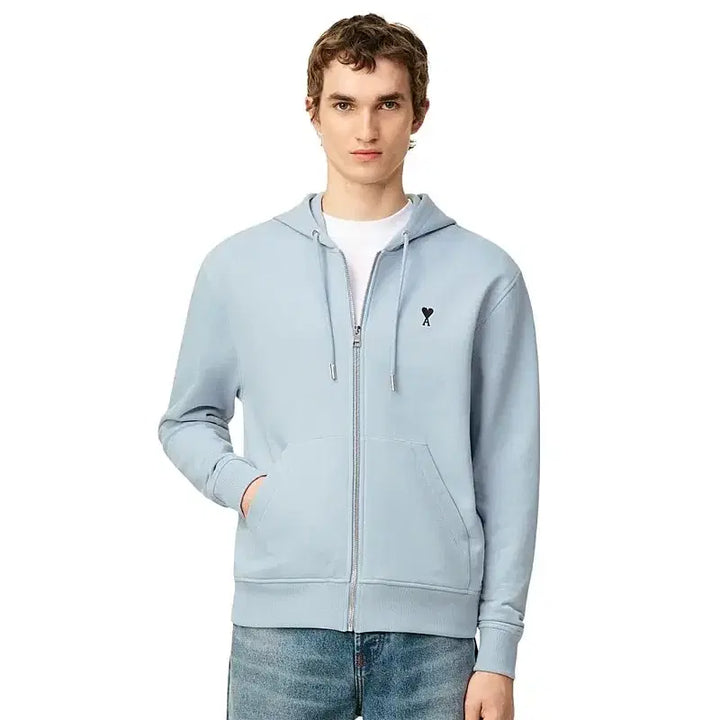 [BUNJANG] AMI de Coeur Small Logo Full Zip-up Hoodie / 아미 드 꾀흐 스몰로고 풀 집업[신상품/4가지색상]