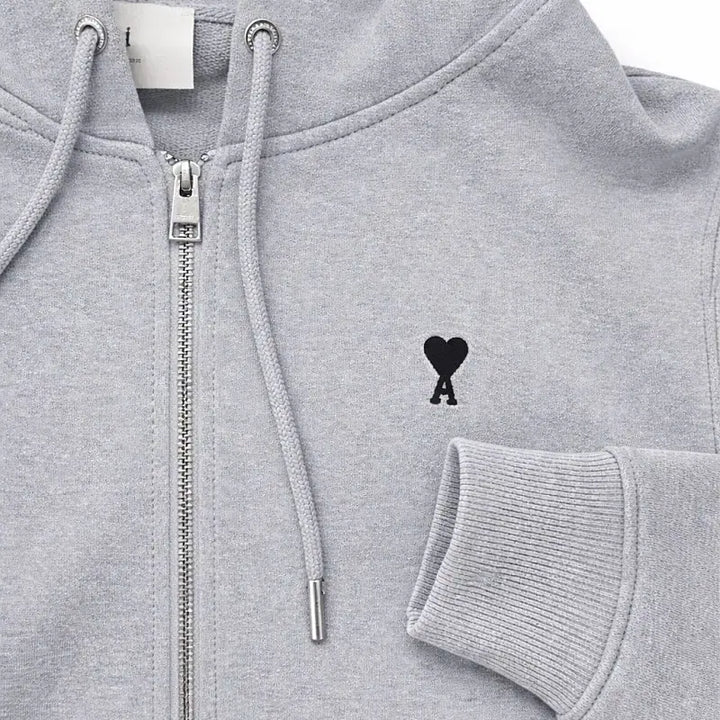 [BUNJANG] AMI de Coeur Small Logo Full Zip-up Hoodie / 아미 드 꾀흐 스몰로고 풀 집업[신상품/4가지색상]