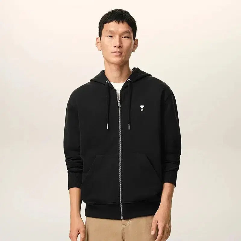 [BUNJANG] AMI de Coeur Small Logo Full Zip-up Hoodie / 아미 드 꾀흐 스몰로고 풀 집업[신상품/4가지색상]