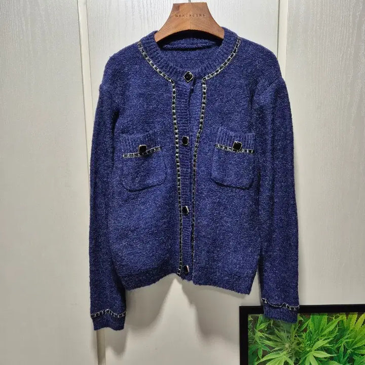 [BUNJANG] Vtg Navy Blue Cardigan Skirt Set / (세일)(새상품)vtg 네이비블루 가디건 스커트 셋업