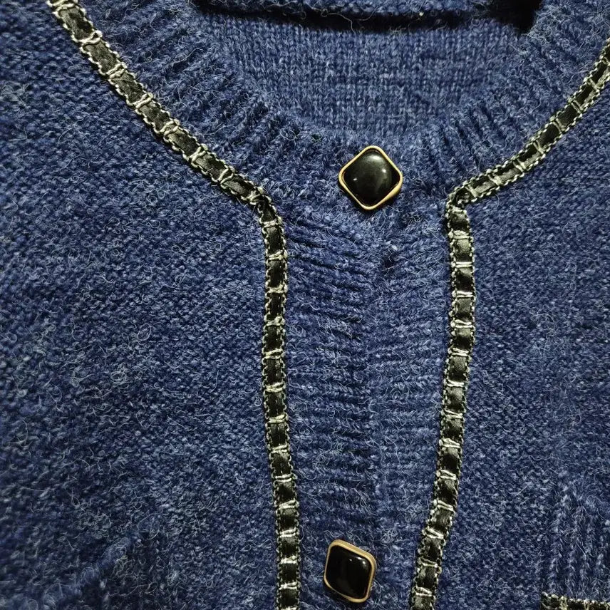 [BUNJANG] Vtg Navy Blue Cardigan Skirt Set / (세일)(새상품)vtg 네이비블루 가디건 스커트 셋업