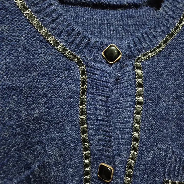 [BUNJANG] Vtg Navy Blue Cardigan Skirt Set / (세일)(새상품)vtg 네이비블루 가디건 스커트 셋업