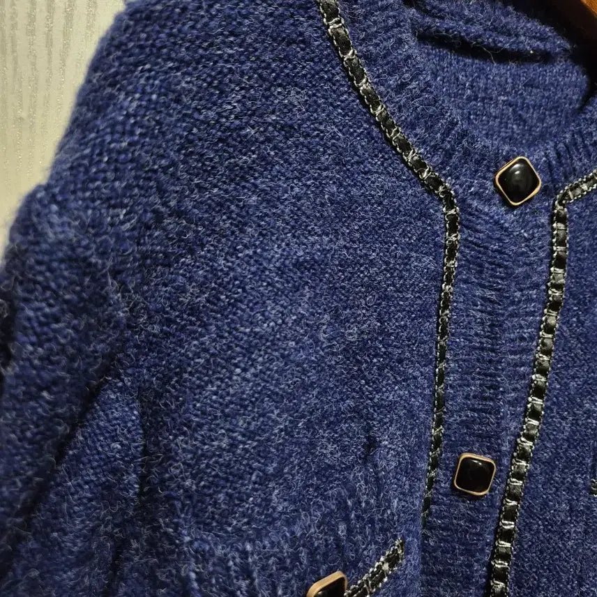[BUNJANG] Vtg Navy Blue Cardigan Skirt Set / (세일)(새상품)vtg 네이비블루 가디건 스커트 셋업
