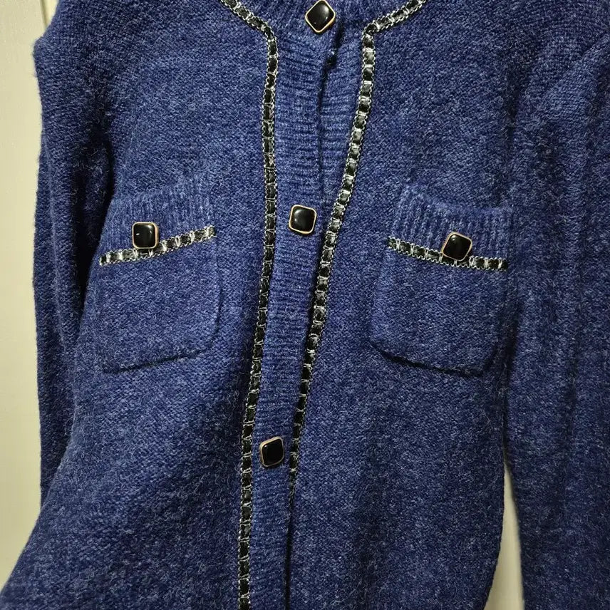 [BUNJANG] Vtg Navy Blue Cardigan Skirt Set / (세일)(새상품)vtg 네이비블루 가디건 스커트 셋업