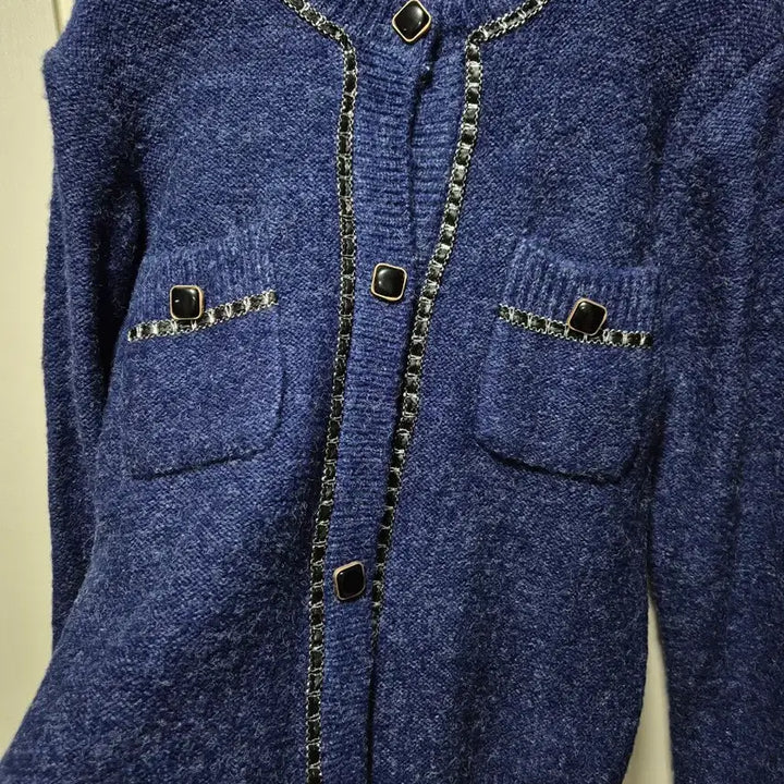 [BUNJANG] Vtg Navy Blue Cardigan Skirt Set / (세일)(새상품)vtg 네이비블루 가디건 스커트 셋업
