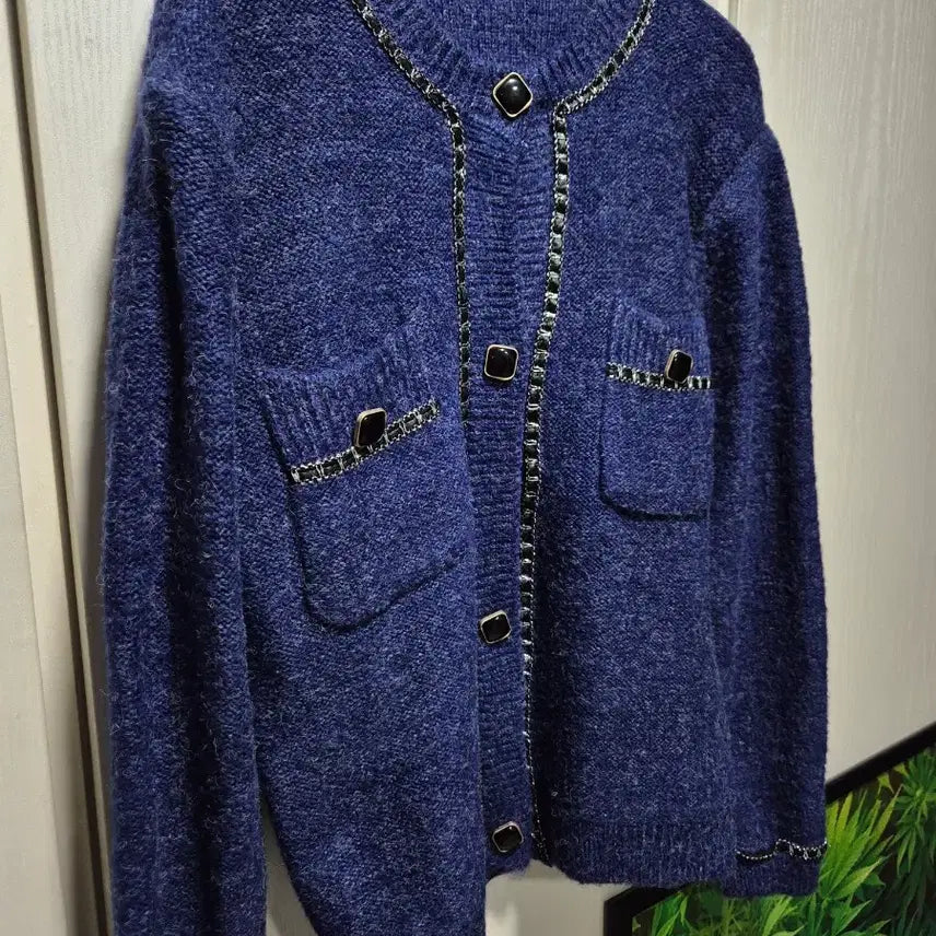 [BUNJANG] Vtg Navy Blue Cardigan Skirt Set / (세일)(새상품)vtg 네이비블루 가디건 스커트 셋업