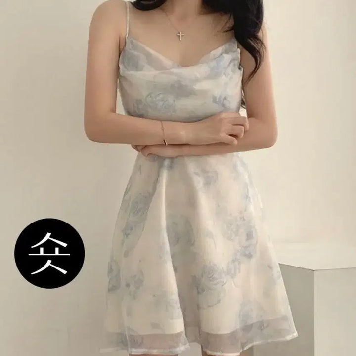 [BUNJANG] Yeori Fit Chiffon Floral Dress / 여리핏 쉬폰 플라워 원피스 봄 여름 바캉스 비치룩