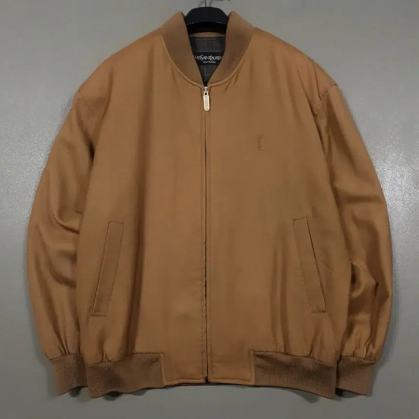 [BUNJANG] Saint Laurent Brown Wool Oversized Blouson Bomber Jacket / 100 (L) 입생로랑 YSL 오버핏 브라운 울 블루종 봄버 자켓 카멜