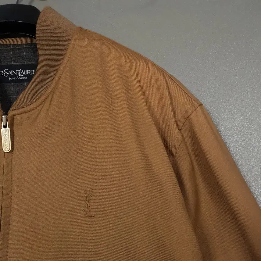 [BUNJANG] Saint Laurent Brown Wool Oversized Blouson Bomber Jacket / 100 (L) 입생로랑 YSL 오버핏 브라운 울 블루종 봄버 자켓 카멜