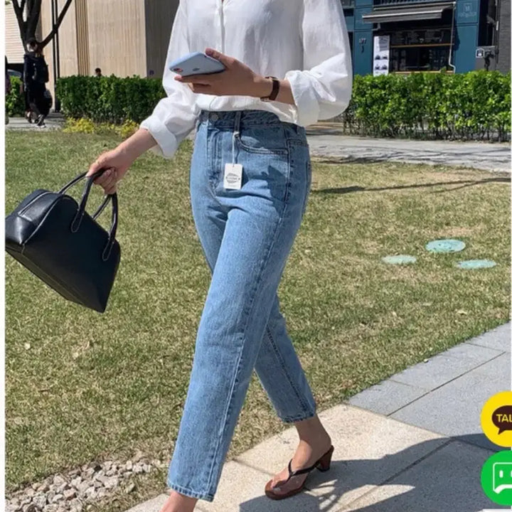 [BUNJANG] Like You Rutic Medium Wash Straight Denim Jeans / 라이크유 르틱 중청 일자 콘데님 롱XS  원로그 가내스라 미뉴에트 어텀