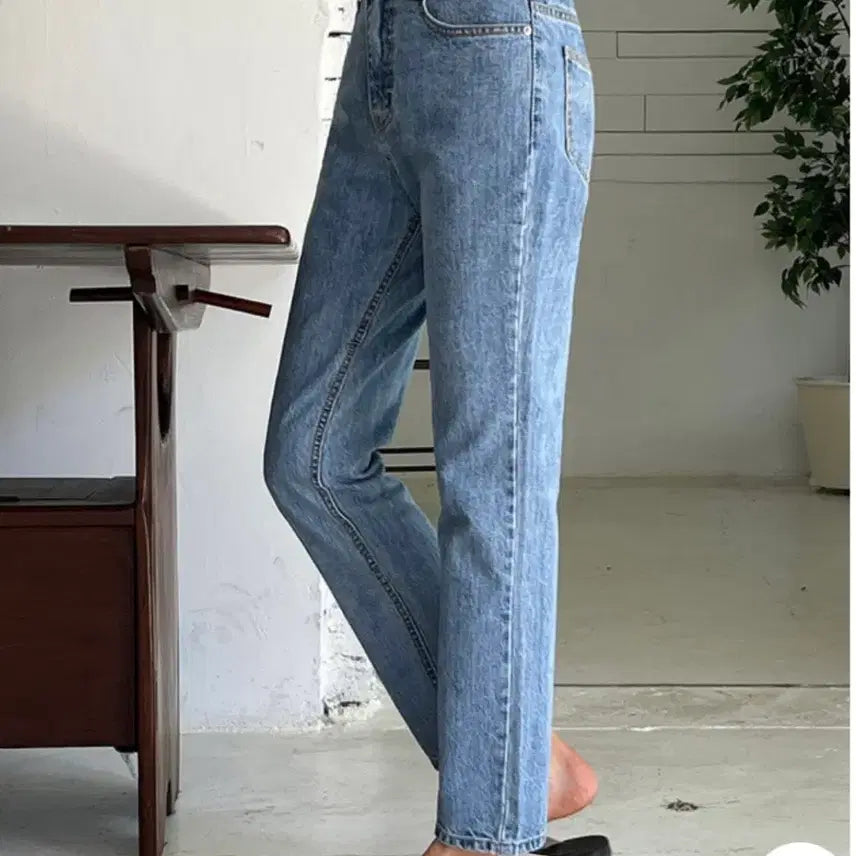 [BUNJANG] Like You Rutic Medium Wash Straight Denim Jeans / 라이크유 르틱 중청 일자 콘데님 롱XS  원로그 가내스라 미뉴에트 어텀