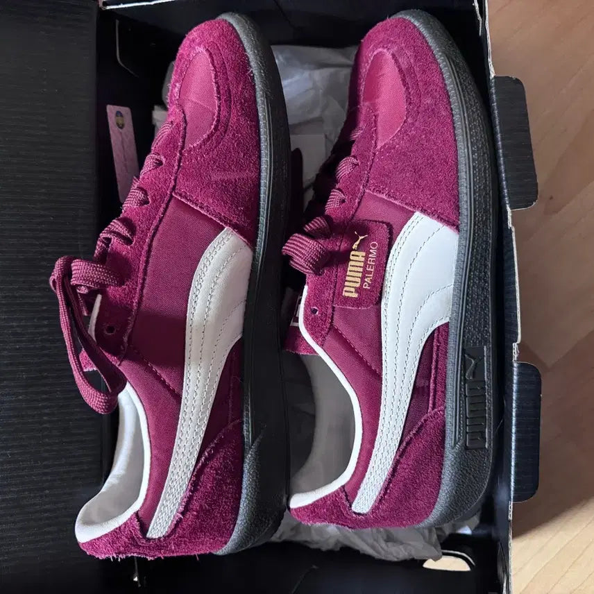 [BUNJANG] Puma Palermo Red Warm White Sneakers / 푸마 팔레르모 레드 웜화이트 240
