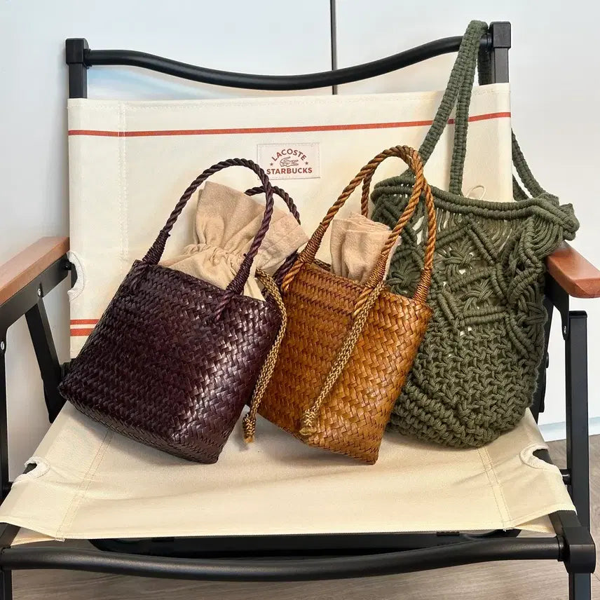 [BUNJANG] Rattan Mini Tote Bag Collection / 라탄 미니 토트백 숄더백 가방 백 바캉스 니트가방 뜨개 그물가방