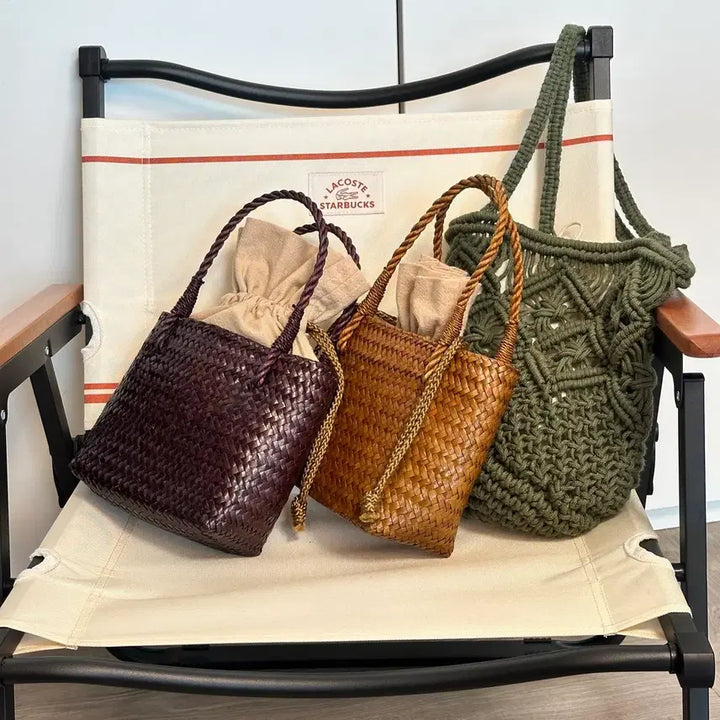 [BUNJANG] Rattan Mini Tote Bag Collection / 라탄 미니 토트백 숄더백 가방 백 바캉스 니트가방 뜨개 그물가방