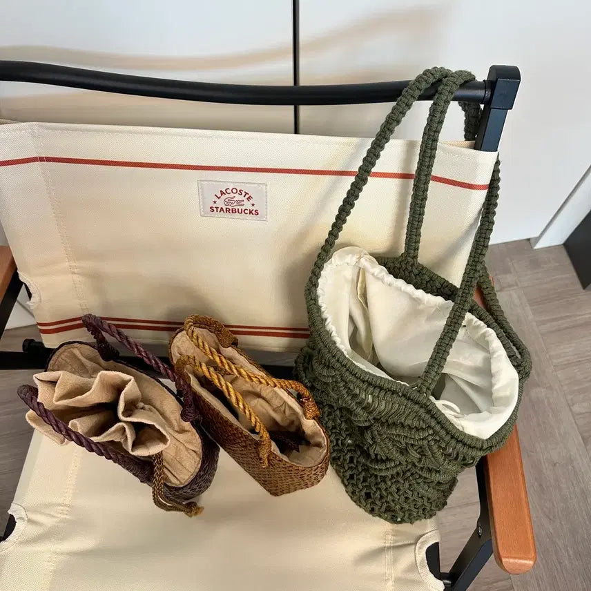 [BUNJANG] Rattan Mini Tote Bag Collection / 라탄 미니 토트백 숄더백 가방 백 바캉스 니트가방 뜨개 그물가방