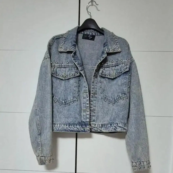 [BUNJANG] Studded Denim Crop Jacket / (새상품)스터드 데님 크롭 자켓 55~66
