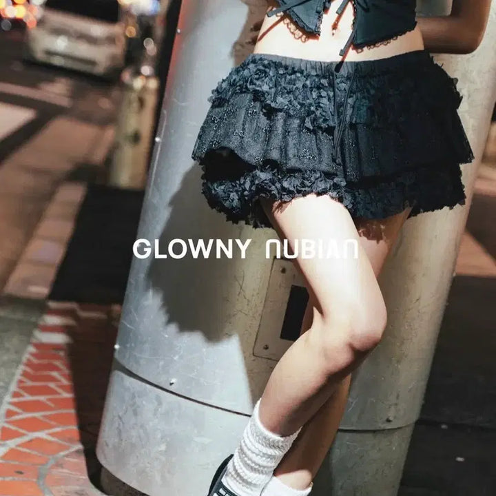 [BUNJANG] GLOWNY Lace Ruffle Mini Skirt / GLOWNY GIRLFRIEND LACE RUFFLE MINI SKIRT