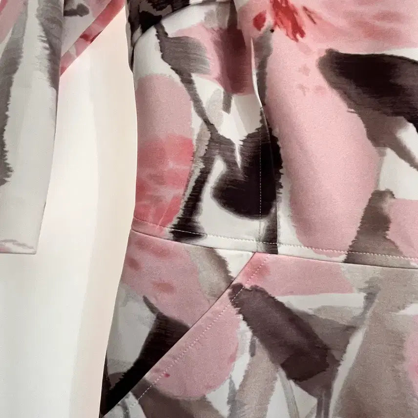 [BUNJANG] Teri Jon Floral Mesh Midi Dress / 플라워 패턴 미디 원피스